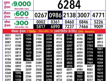 Rajshree Weekly Lottery Result 8PM